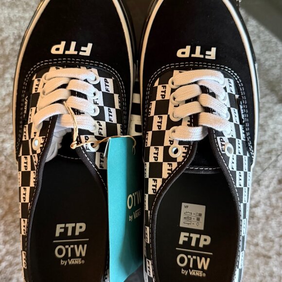 **NEW RARE** VANS AUTHENTIC 44 FTP CHECKERBOARD VAULT VN000EEUBLK 9 WHITE BLACK main image 6